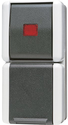 Jung Steckdose SCHUKO 876KOW mit Kontrollschalter, 250 V