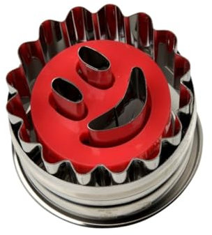 Dr Oetker Cortador Galletas Sonrisa acero inox, polipropileno, color inox. y rojo. 1 ud.