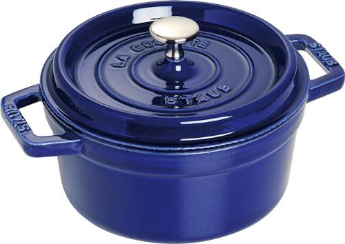 STAUB Cast Iron Roaster/Cocotte, Round, 20 cm, 2.24 L, Dark Blue
