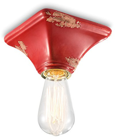 Ferroluce Retrò Vintage C135 Deckenleuchte Deckenlampe Industrial Vintage Rot
