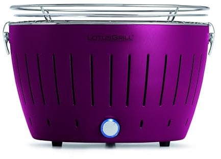 LotusGrill Classic Pflaumenlila G340 Holzkohlegrill/Tischgrill mit USB-Anschluß
