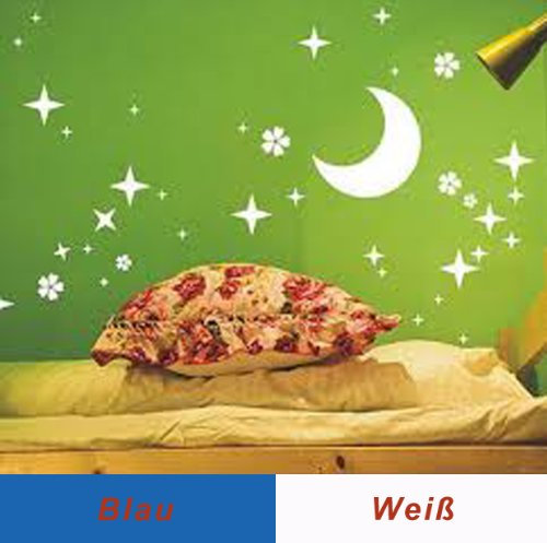 Great Tattoos Wandaufkleber Wandtattoo Wandsticker Wanddekos Wallsticker Himmel Blumen WS009 (Blau)