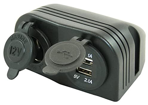 Socle 12 Volts + 2 prises USB En saillie