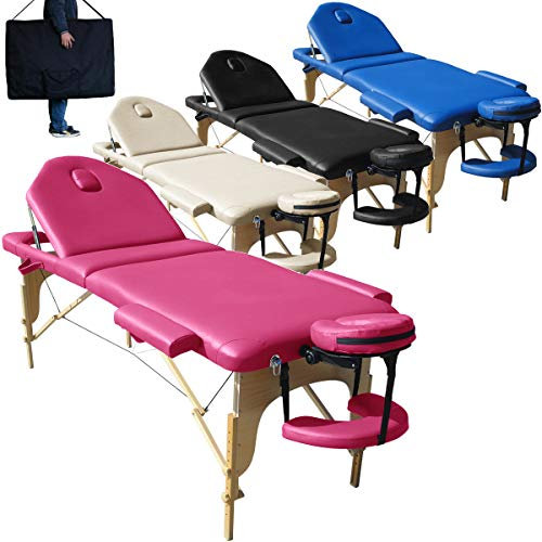 Beltom® Mobile Massagetisch Massageliege Massagebank 3 zonen klappbar Kosmetikliege Neu - Pink