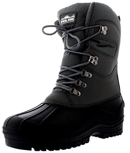 POLAR Mens Snow Hiking Mucker Duck Grafters Waterproof Saftey Thermal Boots - Gray - US10/EU43 - YC0447