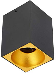 GTV lighting Deckenleuchte TENSA,alum.,96x140,IP20,GU10, qaudratisch,schwarz