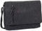 Ledershop24 Geschenkset - Umhängetasche Schultertasche Messenger Bag Kuriertasche Uni Business Tasche Canvas mit Kunstleder Farbe Schwarz