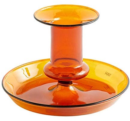 HAY Flare Kerzenhalter Glas Bernsteinfarben, Maße: 11cm x 7,5cm, 507952