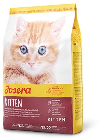 JOSERA Kitten (1 x 400 g) | Kitten | Premium Trockenfutter für heranwachsende Katzen & Katzen-Mütter in der Säugezeit | Lachs & Geflügel | leicht verdaulich | weizefrei | Katzenfutter | 1er Pack
