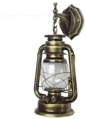 Retro Industrial Außen Laterne Deckenleuchte Antike Wandleuchte Wand-Lampe Vintage Wandbeleuchtung Außenwandleuchte Laterne Patio Beleuchtung Innen Gebogenenlampe Wandlicht Licht (Cyan)
