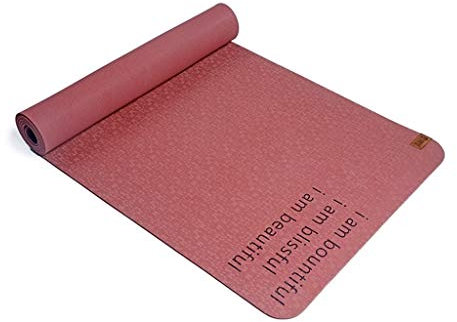 JMTLLYJD Yoga-Matte, Naturkautschuk Männer Und Frauen Fitness Mat Professionelle Anti-Rutsch-Sportmatte Thick Pilates Mat 183 × 61cm, Stärke 5mm (Color : B)