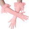 dressforfun 901030 Damen Handschuhe mit Federn, elegante Opern Federhandschuhe, Fasching Karneval - diverse Farben - rosa