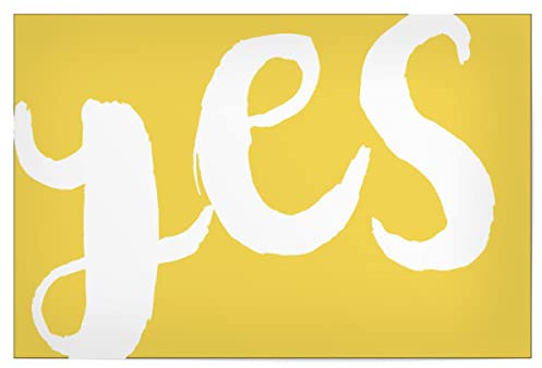 artboxONE Poster 30x20 cm gelb Typografie Yes - Yellow hochwertiger Design Kunstdruck - Bild ja Motivation Mut