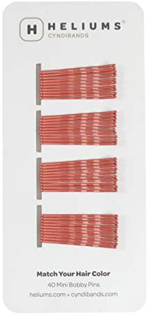 HELIUMS kleine Haarklemmen – Kastanienrot – gewellt 3,8cm Mini Bobby Pins für Damen & Kinder – Haarnadeln passend zu Deiner Haarfarbe – 40 Stück