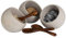 APS Servierset MOON - 6-teiliges Set: 3 Melamin-Schalen (Ø 8cm) + 3 Löffel aus Holz, Grau