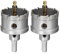 sourcing map 50mm Carbide Hole Cutter, Hole Saws for Stainless Steel Sheet Metal, Non-Slip Triangular Shank Limit Step, with Titanium Coated Center Drill, 2pcs