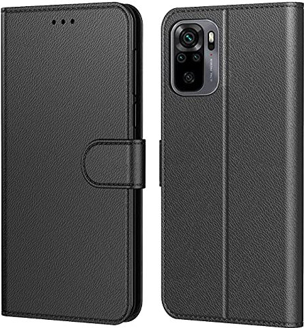 Tenphone Coque pour Xiaomi Redmi Note 10 / Note 10S, Etui Protection Housse Premium en Cuir PU,Pochette Fermeture Magnétique,Flip Case Compatible avec Redmi Note 10 / Note 10S (Book Noir)