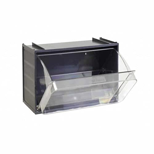 Cassettiera porta minuteria in plastica (PET), con 1 cassetto, Mis. 300 L x 155 P x 132 H mm, colore grigio scuro