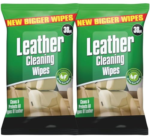 Leather Car Seat Cleaning Wipes | Leather Sofa Cleaner Car Cleaner Wipe 30 Pack X 2