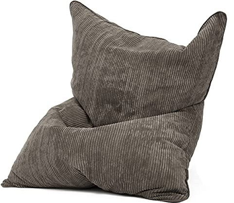 Green Bean Square XXL Indoor Bezug aus Kord 140 x 180 cm - ohne Füllung - Sitzsackhülle, Sitzsackbezug - 600D Oxford, Cord - kuschelig, weich, robust - waschbar, mit Innensack - Grau
