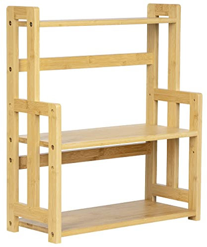 ONVAYA® Bambus Gewürzregal mit 3 Etagen | Küchenregal für die Arbeitsplatte | Gewürzständer stehend aus Holz | Küchen-Organizer für Gewürze, Öl und mehr