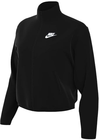 Nike DM6185-010 W NSW ESSNTL WR WVN JKT Jacket Women's BLACK/BLACK/WHITE S