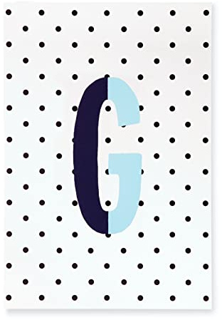 Kate Spade New York Initial Notepad, Paper Pad with 100 Blank Sheets, 7 x 4.75 Small Writing Pad for Desktop Notes, G (Blue)