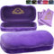 Modern Eyewear Sonnenbrillenetui Hartschale | Samt-Schutzetui für Damen und Herren mit Reinigungstuch | Groß, purple velvet, Large