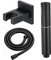 Boyuan Duschkopf 2 Ausgang Wandmontage Handbrause Messing Stabhandbrause Duschkopf Wassersparend Handheld Duschbrause mit 150cm PVC-Schlauch, Messing Base,Schwarz