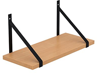 AKKE Hängeregal Gino Wandregal Kinderzimmer Küche Wohnzimmer Badezimmer Loft Büro Regale für Wände Regalbrett Wand-Deko Küchenregal Moderne Wandboard Bücherregal Wand Buche Bavaria 80x20 cm