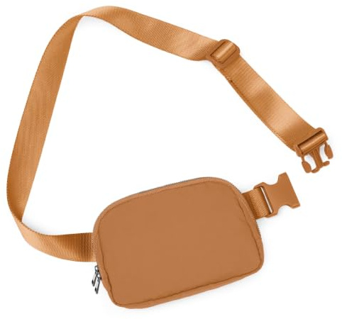 YOSHUYUKI Unisex-Gürteltasche mit verstellbarem Riemen, wasserdicht, Sherpa-Stil, kleine Bauchtasche, Crossbody-Tasche für Workout, Laufen, Reisen, Wandern, Fleece Braun, Small, 1 l Fleece