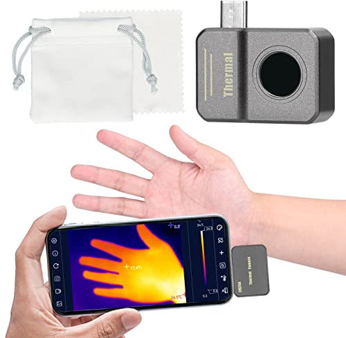 YIWENG Small Thermal Imaging Camera Portable Mobilephone Thermal Imager Support Highest Lowest Centre Point Regional Temperature Measurement 6 Display Modes Chinese and English Language Switchable