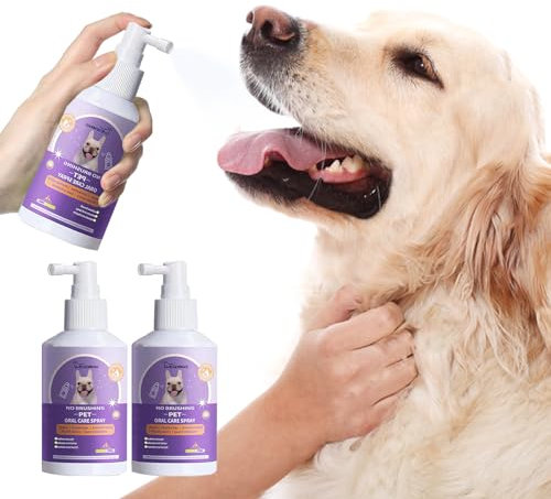 Leogony 2PCS Teeth Cleaning Spray Bad Breath Treatment for Dogs Cats, Fresh Breath for Dog Dental Spray(50ml Each)
