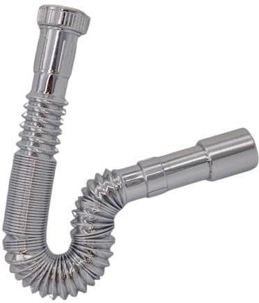 Schläfer 439310 | Sifone Universale Flessibile per Lavabo Bagno e Lavandino Cucina, Attacco G 1 1/2, Compatibile con Scarichi da Ø 32 a 40mm, Tubo di Scarico a S Estendibile da 360 a 800 mm