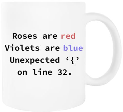 Roses Are Red Violets Are Blue Weißer Becher Trinkbecher aus Keramik