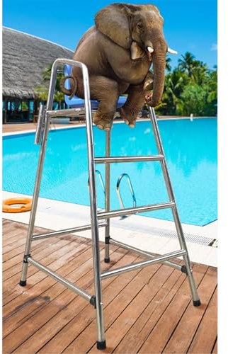 2 3 4 Peldaños Silla Salvavidas para Piscina, 1.8 1.2 1.5 M Altura Sillas Salvavidas Desmontables de Acero Inoxidable para Piscina, Lago Playa Resistente a la Intemperie Escalera Alta Taburete ( Color