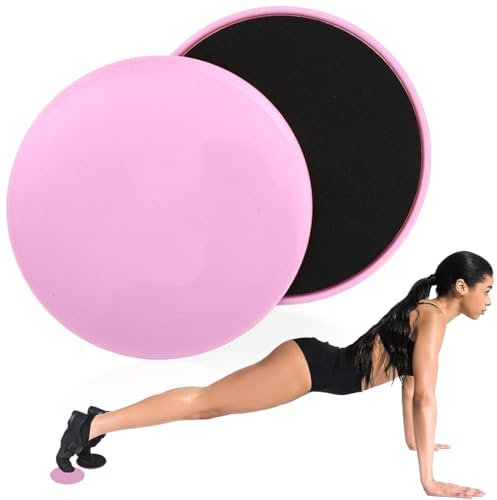 OPVYAEU 2 Stück Sliders Fitness, Fitness zuhause,Gleitscheiben Fitness Doppelseitige Slider-Übung core Fitness Scheibe Gym Gliding Discs für Bauchmuskeltraining Teppich Holzböden für Hause Training