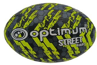 OPTIMUM Street Rugbyball, Schwarz/Gelb, Größe 4