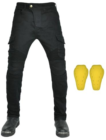 RCLONGEU Motorradhose Herren Damen mit Protektoren, Motorrad Jeans Klassisch Motorrad Hosen für Winter und Sommer Geeignet