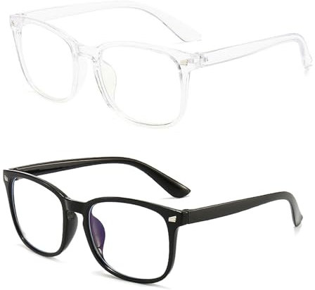 MUNSKT 2 Pack Blue Light Blocking Gläser, Computer Lesen/Gaming/TV/Telefone Gläser für Frauen Männer, Anti Eyestrain UV Blendung