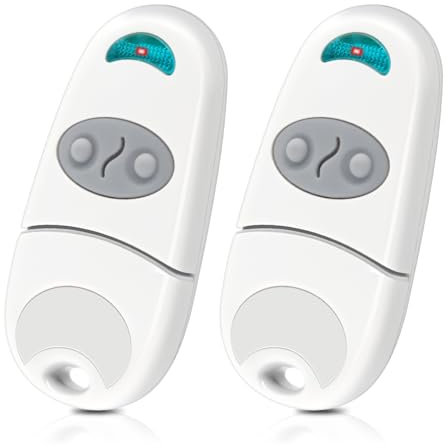 Effdrdfs Telecommande Porte Garage, Telecommande Portail, 2 Canaux, 433,92 MHz, Compatible avec 433MHz Telecommande Top EV, Top NA, Top EE, Lot de 2, Blanc