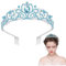 Hemore Blue Tiara Sparkle Strasssteine ​​Tiaras und Kronen für Frauen mit Kämmen Brauthaarzubehör Blaue Kronen für Frauen und Mädchen Party Dekorationen Geschenke, Blue Crown, Blue Tiara