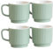 Darthome Set of 4 Sage Green Fine China Coffee Mugs 13oz Large 370ml Stackable Tea Cups