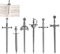 Vobumix Lesezeichen, 6 Stück, Antike Schwerter, Messer, Lesezeichen, Anhänger, Metall, Lesezeichen, Anhänger, Buchklammern, Marker, Bastelbedarf