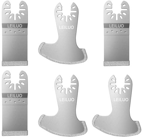 Set di 6 lame per seghe diamantate per fughe, multifunzione, compatibile con DeWalt Makita Einhell Dremel 2 mm per fughe piastrelle e cemento