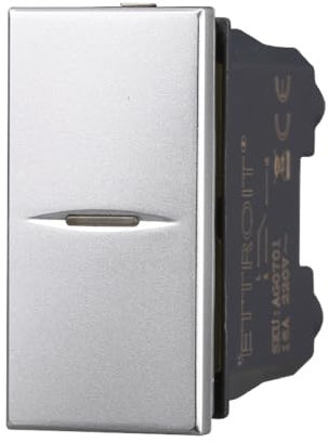 Pulsante assiale 16A, Moduli grigi, grigio, Compatibile Con BTicino Axolute, frutti, interruttori, pulsanti, deviatori, dimmer, sensori, PIR, buzzer, Per Placche originali e compatibili