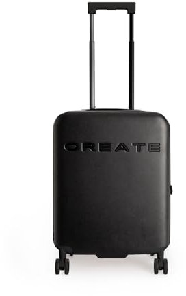 CREATE / Luggage Studio/Faltbarer Polykarbonat-Hartschalenkoffer Schwarz / 39x23x54cm / TSA-Vorhängeschloss, 4 multidirektionale Doppelrollen, Innenorganizer, Starke und langlebige Materialien