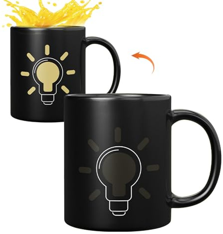 Byuexhp Heat Change Mug, Heat Sensitive Color Changing Mug, Cute Mugs, Novelty Coffee Mugs for Colleagues, Family, Best Friend, Hanging Gift