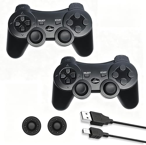 gamtooy Mando Play3, Replacement for PS3 Controller, Mando inalámbrico compatible con la consola Play 3 con doble vibración y sensor de movimiento