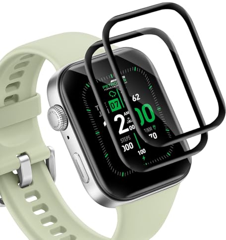 Bodyguard - Juego de 2 protectores de pantalla de cristal templado para Huawei Watch Fit 3, antiarañazos, protección de pantalla, burbuja libre, táctil sensible, cubierta de la superficie en 3D, HD